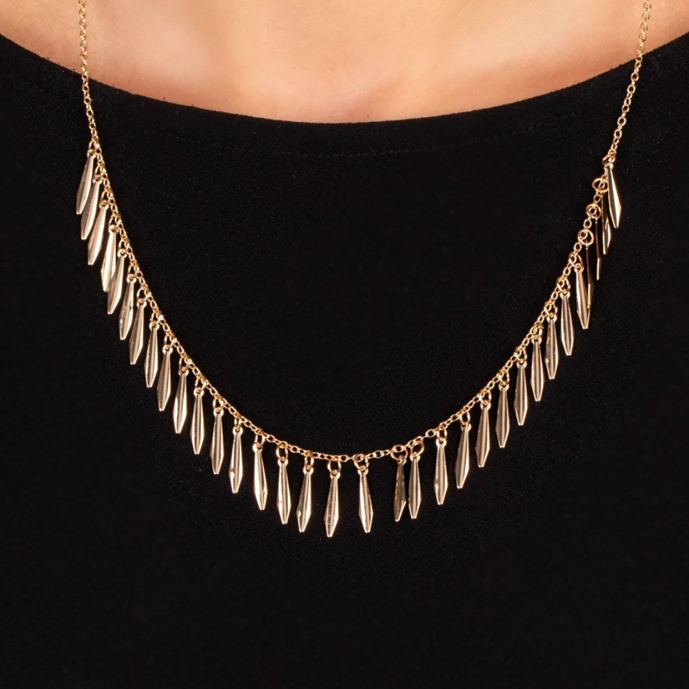 Striking Sheen - Gold Necklace